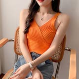 オレンジ | ニットタンクトップ トップス ショート丈 | SUNSHINE CLOSET