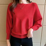 レッド | ニットトップス きれいめ フィット | SUNSHINE CLOSET