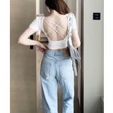 背中あきトップス カップ付き ブラトップ | SUNSHINE CLOSET | 詳細画像3 