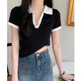 サマーニット夏Vネック半袖ニットトップス | SUNSHINE CLOSET | 詳細画像5 