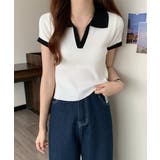 サマーニット夏Vネック半袖ニットトップス | SUNSHINE CLOSET | 詳細画像7 