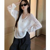 Vネックメッシュニットトップス 重ね着 レディース | SUNSHINE CLOSET | 詳細画像2 