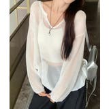 Vネックメッシュニットトップス 重ね着 レディース | SUNSHINE CLOSET | 詳細画像4 