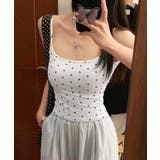 背中開きキャミソール カップ付きドット柄 | ANGELCLOSET | 詳細画像4