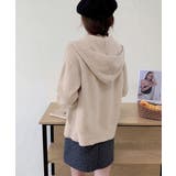 ニットジップパーカー フード付きニットカーデ 長袖ニットトップス | SUNSHINE CLOSET | 詳細画像6 