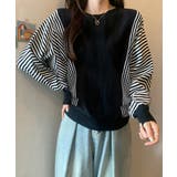 ストライプ配色ドルマンニット体型カバー春 | SUNSHINE CLOSET | 詳細画像1 