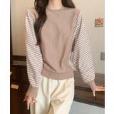 ストライプ配色ドルマンニット体型カバー春 | SUNSHINE CLOSET | 詳細画像3 