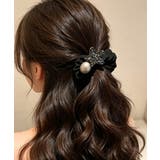 ヘアアクセサリー フェイクパール髪ゴム ハーフアップアレンジ | SUNSHINE CLOSET | 詳細画像9 