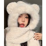 くま耳ニット帽子 マフラー 手袋 一体型 | SUNSHINE CLOSET | 詳細画像3 