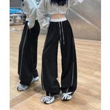 レディースサイドラインルーズパンツ Y2Kイージーパンツ ヒップホップダンス衣装 | SUNSHINE CLOSET | 詳細画像2 