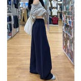 ワンポイント刺しゅうロゴ イージーパンツ ハイウエストワイドパンツ | SUNSHINE CLOSET | 詳細画像12