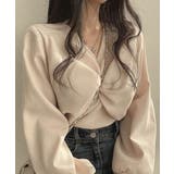 フロントねじり シャツブラウス Vネック | SUNSHINE CLOSET | 詳細画像1 