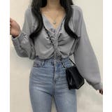 フロントねじり シャツブラウス Vネック | SUNSHINE CLOSET | 詳細画像8 