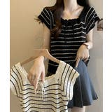 パンチングリボン半袖ニットトップス韓国風 | ANGELCLOSET | 詳細画像10