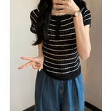 パンチングリボン半袖ニットトップス韓国風 | ANGELCLOSET | 詳細画像13