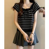 パンチングリボン半袖ニットトップス韓国風 | ANGELCLOSET | 詳細画像8