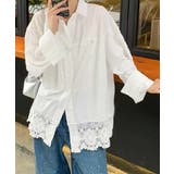 レース切替シャツブラウス長袖シャツ韓国風 | SUNSHINE CLOSET | 詳細画像1 