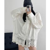 レース切替シャツブラウス長袖シャツ韓国風 | SUNSHINE CLOSET | 詳細画像4 