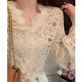 総レースブラウスVネックシースルーシャツ | SUNSHINE CLOSET | 詳細画像8 