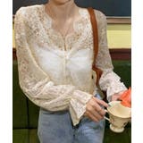 花柄レースブラウス 韓国風シアートップス | SUNSHINE CLOSET | 詳細画像1 