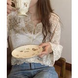 花柄レースブラウス 韓国風シアートップス | SUNSHINE CLOSET | 詳細画像7 