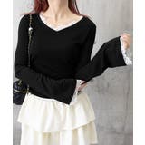 レース付TシャツVネック長袖リブトップス | SUNSHINE CLOSET | 詳細画像12 