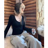 レース付TシャツVネック長袖リブトップス | SUNSHINE CLOSET | 詳細画像8 