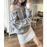 オフショルダースウェット長袖レースリボン | SUNSHINE CLOSET | 詳細画像1 