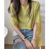 薄手リブニットTシャツレディース ベーシックニット着やせトップス 通勤通学 | SUNSHINE CLOSET | 詳細画像7 