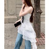 お洒落な水玉キャミソールワンピ アシンメトリー フリルブラウス | SUNSHINE CLOSET | 詳細画像10 