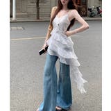 お洒落な水玉キャミソールワンピ アシンメトリー フリルブラウス | SUNSHINE CLOSET | 詳細画像7 