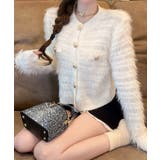 上品シャギーニットトップス 大人可愛い長袖クルーネック羽織りきれいめ韓国風フェミ… | SUNSHINE CLOSET | 詳細画像3