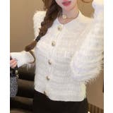 上品シャギーニットトップス 大人可愛い長袖クルーネック羽織りきれいめ韓国風フェミ… | SUNSHINE CLOSET | 詳細画像4