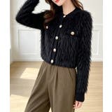 上品シャギーニットトップス 大人可愛い長袖クルーネック羽織りきれいめ韓国風フェミ… | SUNSHINE CLOSET | 詳細画像7