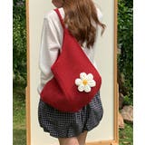 トートバッグ花モチーフ付き編みバッグ軽量 | SUNSHINE CLOSET | 詳細画像10 