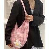 トートバッグ花モチーフ付き編みバッグ軽量 | SUNSHINE CLOSET | 詳細画像13 