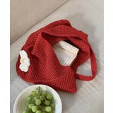 トートバッグ花モチーフ付き編みバッグ軽量 | SUNSHINE CLOSET | 詳細画像19 