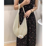 トートバッグ花モチーフ付き編みバッグ軽量 | SUNSHINE CLOSET | 詳細画像3 