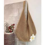 トートバッグ花モチーフ付き編みバッグ軽量 | SUNSHINE CLOSET | 詳細画像6 