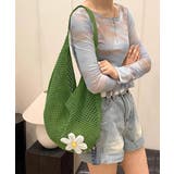 トートバッグ花モチーフ付き編みバッグ軽量 | SUNSHINE CLOSET | 詳細画像8 