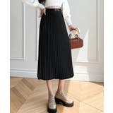 ワイドリブ プリーツスカート ベルト付きミモレ丈スカート | SUNSHINE CLOSET | 詳細画像1 