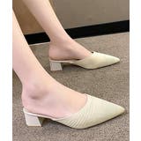 ニットミュールパンプス チャンキーヒール | SUNSHINE CLOSET | 詳細画像1