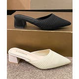ニットミュールパンプス チャンキーヒール | SUNSHINE CLOSET | 詳細画像17