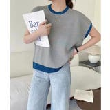 ノースリーブニットトップス きれいめ 柄ニットTシャツ | SUNSHINE CLOSET | 詳細画像1