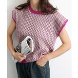 ノースリーブニットトップス きれいめ 柄ニットTシャツ | SUNSHINE CLOSET | 詳細画像12