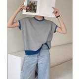 ノースリーブニットトップス きれいめ 柄ニットTシャツ | SUNSHINE CLOSET | 詳細画像3