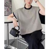 ノースリーブニットトップス きれいめ 柄ニットTシャツ | SUNSHINE CLOSET | 詳細画像4