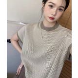 ノースリーブニットトップス きれいめ 柄ニットTシャツ | SUNSHINE CLOSET | 詳細画像8