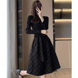 リボン柄フレアワンピース ウエストマーク | SUNSHINE CLOSET | 詳細画像3