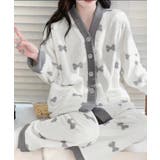 リボン柄 フリースルームウエア上下セット | SUNSHINE CLOSET | 詳細画像4 